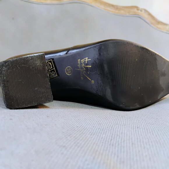 Sergio Todzi black vegan leather zip-up knee boots, size 38 - Picture 11 of 11